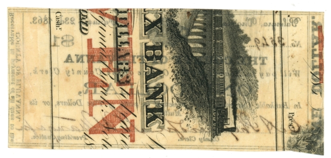 1863 County of Fluvanna Palmyra Virginia VA $1 Obsolete Scrip (65061)