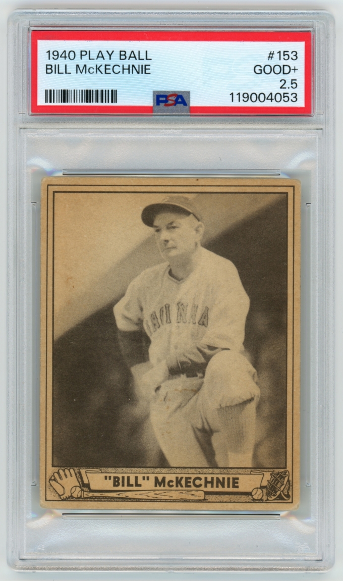 1940 Play Ball #153 Bill McKechnie Cincinnati Reds Card PSA 2.5 G+ (65100)