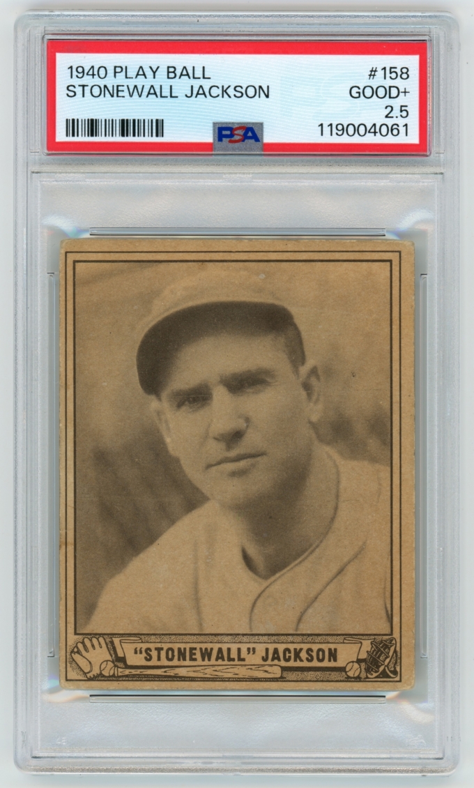 1940 Play Ball #158 Stonewall Jackson New York Giants Card PSA 2.5 G+ (65101)