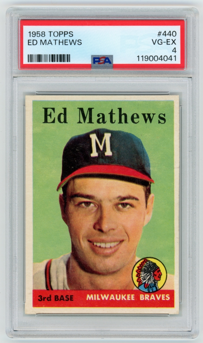 1958 Topps #440 Ed Mathews Milwaukee Braves HOF PSA 4 VG-EX (65111)