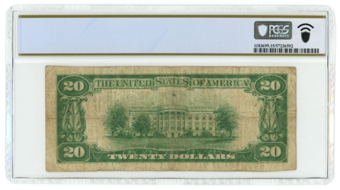 1929 Type 2 Citizens National Bank of Elkins WV $20 National Bank Note Ch#12483