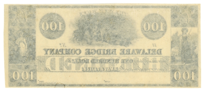 18XX New Hope Delaware Bridge Company Lambertville NJ $100 Obsolete 65134