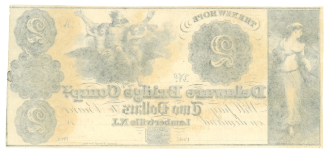 18XX New Hope Delaware Bridge Company Lambertville NJ $2 Obsolete (65142)