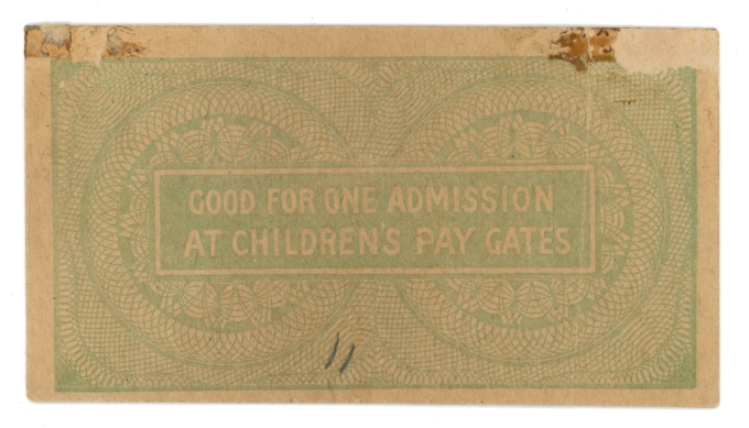 1893 World’s Columbian Exposition Chicago IL Children's Special Ticket (65227)