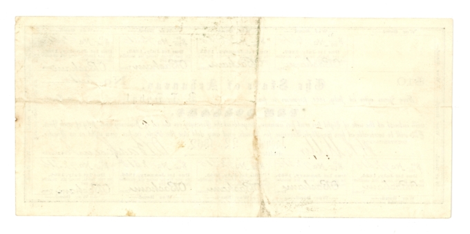 1862 State of Arkansas $10 War Bond CR-61E 8% Coupon Bond (65238OZ)