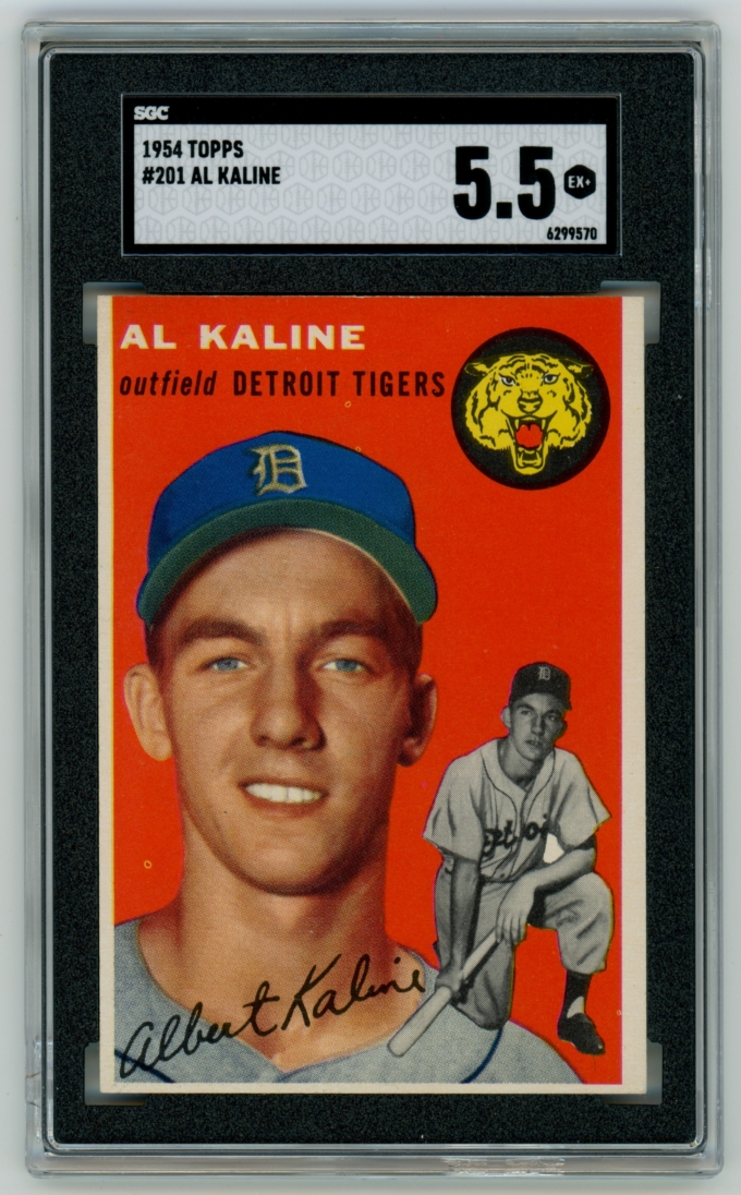 1954 Topps #201 Al Kaline Detroit Tigers Rookie Card HOF SGC 5.5 EX+ (65317)