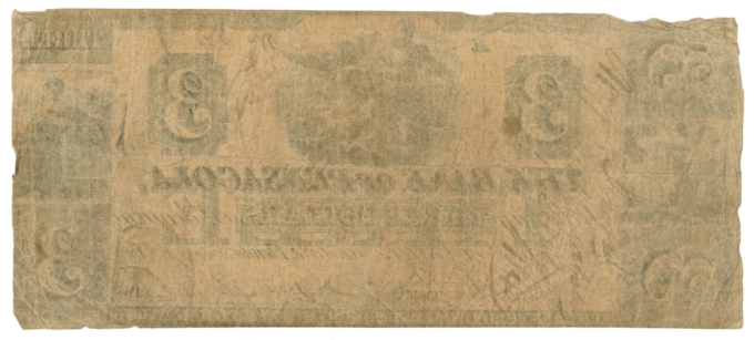 1840 Bank of Pensacola Florida FL $3 Obsolete Note - Benice 3 (L6283)