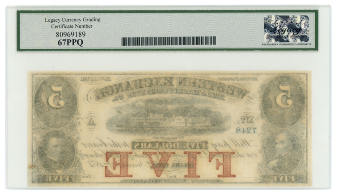 1857 Western Exchange Fire & Marine Ins. Co. NE $5 LCG 67PPQ (L6315)