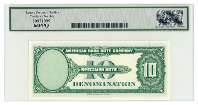 1929 American Bank Note Company 10 Specimen LCG 66PPQ (L6348)