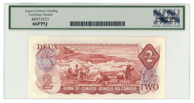 1974 Bank of Canada $2 3 in sequence LCG 66PPQ