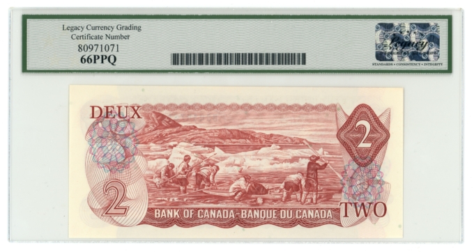 1974 Bank of Canada $2 3 in sequence LCG 66PPQ