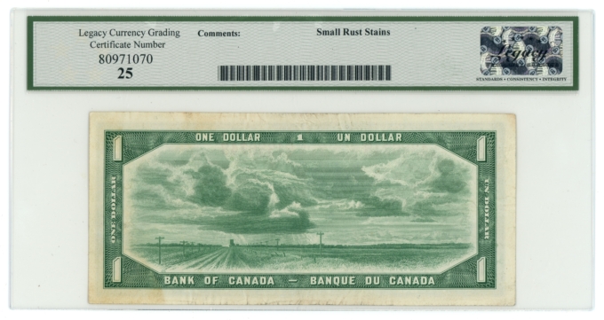 1954 Bank of Canada $1 Devil's Face BC-29b LCG VF25 (L6352)