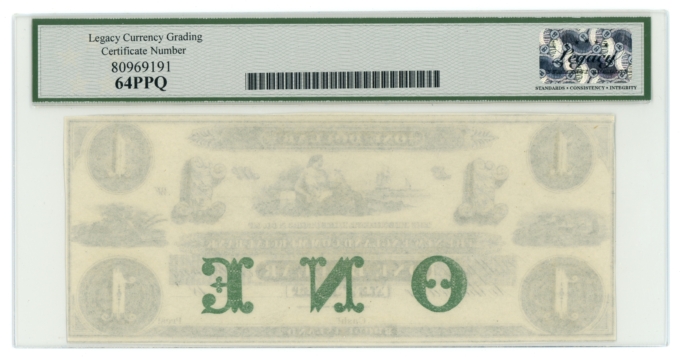18XX New England Commercial Bank Newport RI $1 Obsolete LCG UNC 64PPQ (L6353)