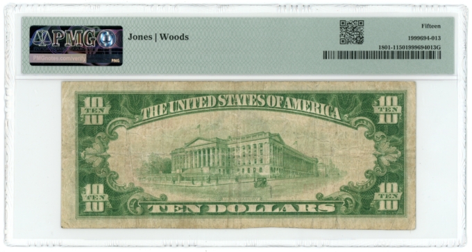 1929 $10 National Loan & Exchange Bank Greenwood SC Ch#7027 PMG F15 (L6368)