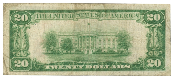 1929 Ty.1 First National Bank of Canton OH $20 NBN Ch#76 - 2 Digit Charter 65461