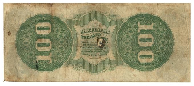 T-49 1862 Confederate States of America CSA $100 PF-2 CR-348 (65514)