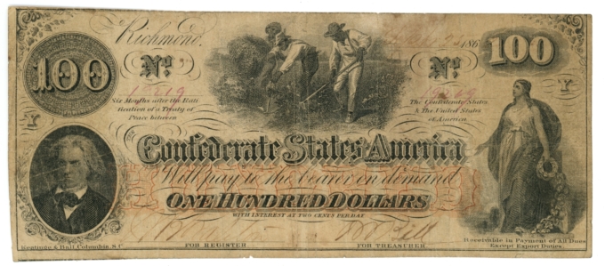 T-41 1862 CSA $100 Note PF-16 CR-320 John Boston Stamp (65515)