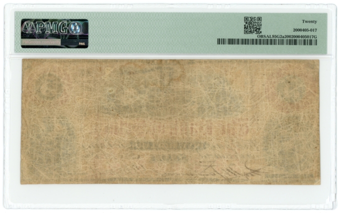 1862 Bank of Selma Alabama AL $5 Obsolete Note PMG VF20 (65579)