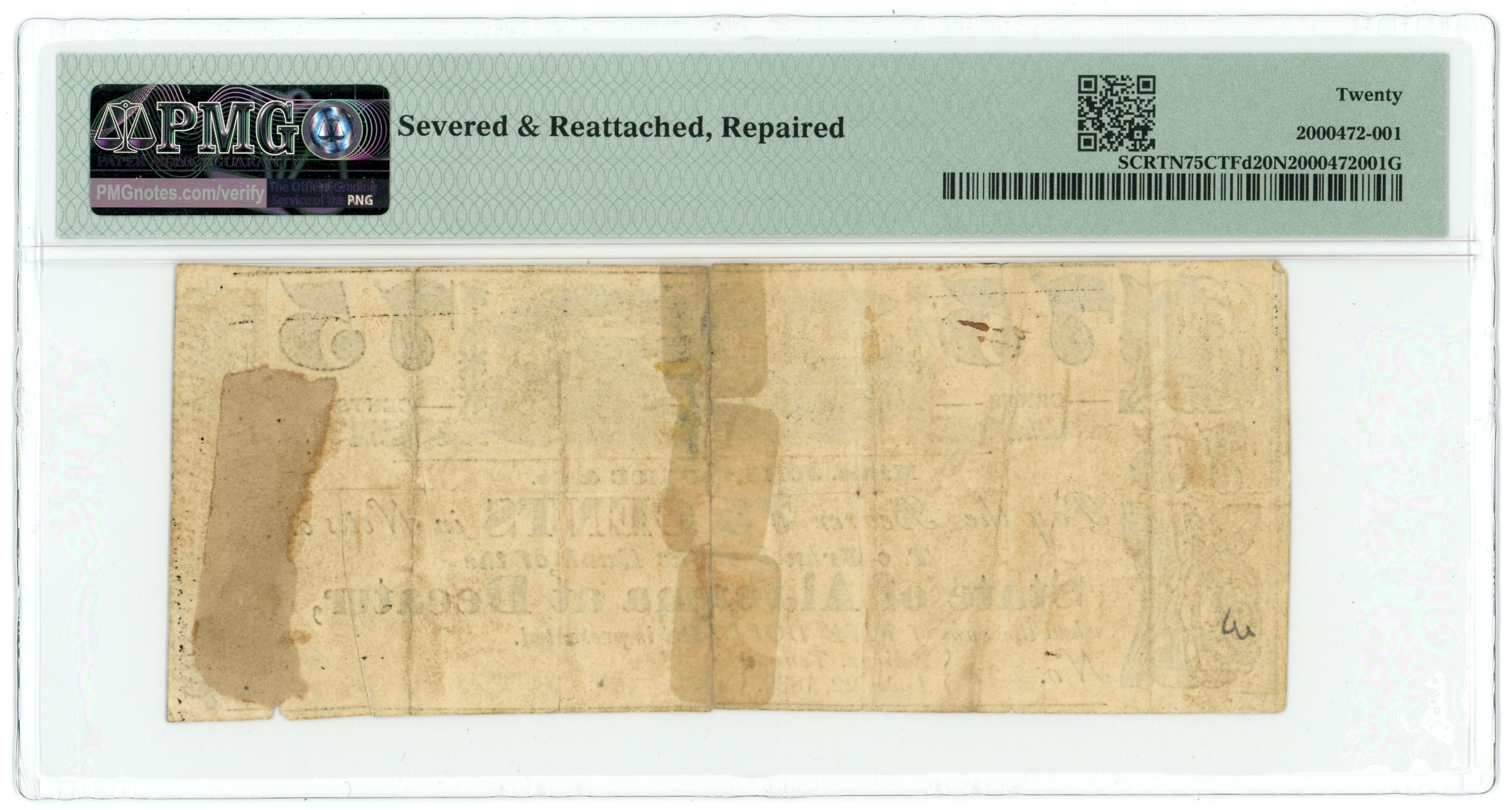 1838 John C Price & Co Bolivar Tennessee TN 75c Obsolete Scrip PMG 20 NET G-UNL