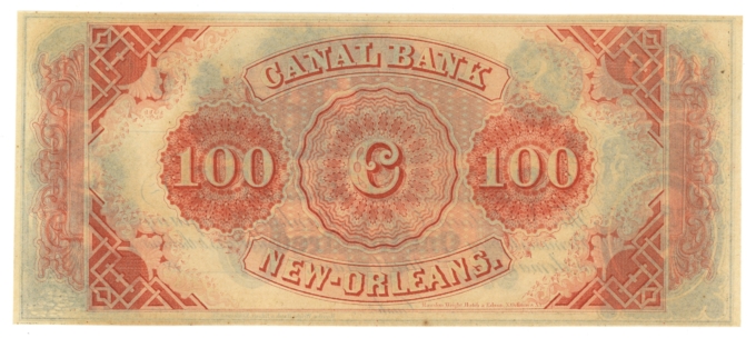 18XX Canal Bank New Orleans Louisiana LA $100 Obsolete Note - Remainder (65480)