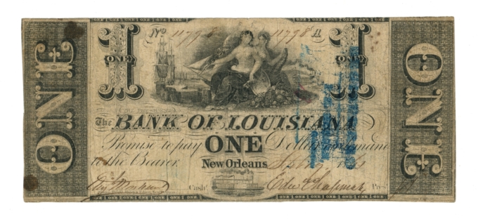 1861 Bank of Louisiana New Orleans LA $1 Obsolete Note - LA75-G2a (65379)