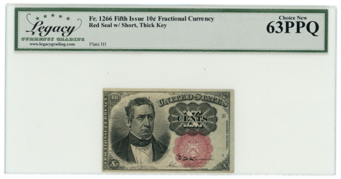 FR-1266 10c Fractional Currency 5th Issue LCG UNC 63PPQ (65390)