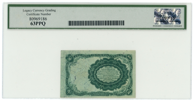 FR-1266 10c Fractional Currency 5th Issue LCG UNC 63PPQ (65390)