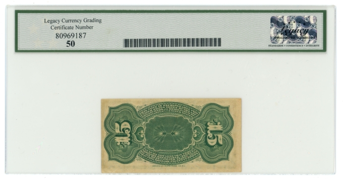 FR-1267 15c Fractional Currency 4th Issue LCG AU50 (65391)