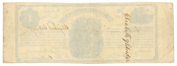 1867 Union Military Scrip Topeka Kansas KS $1 Obsolete Whitfield 421 (65412OZ)