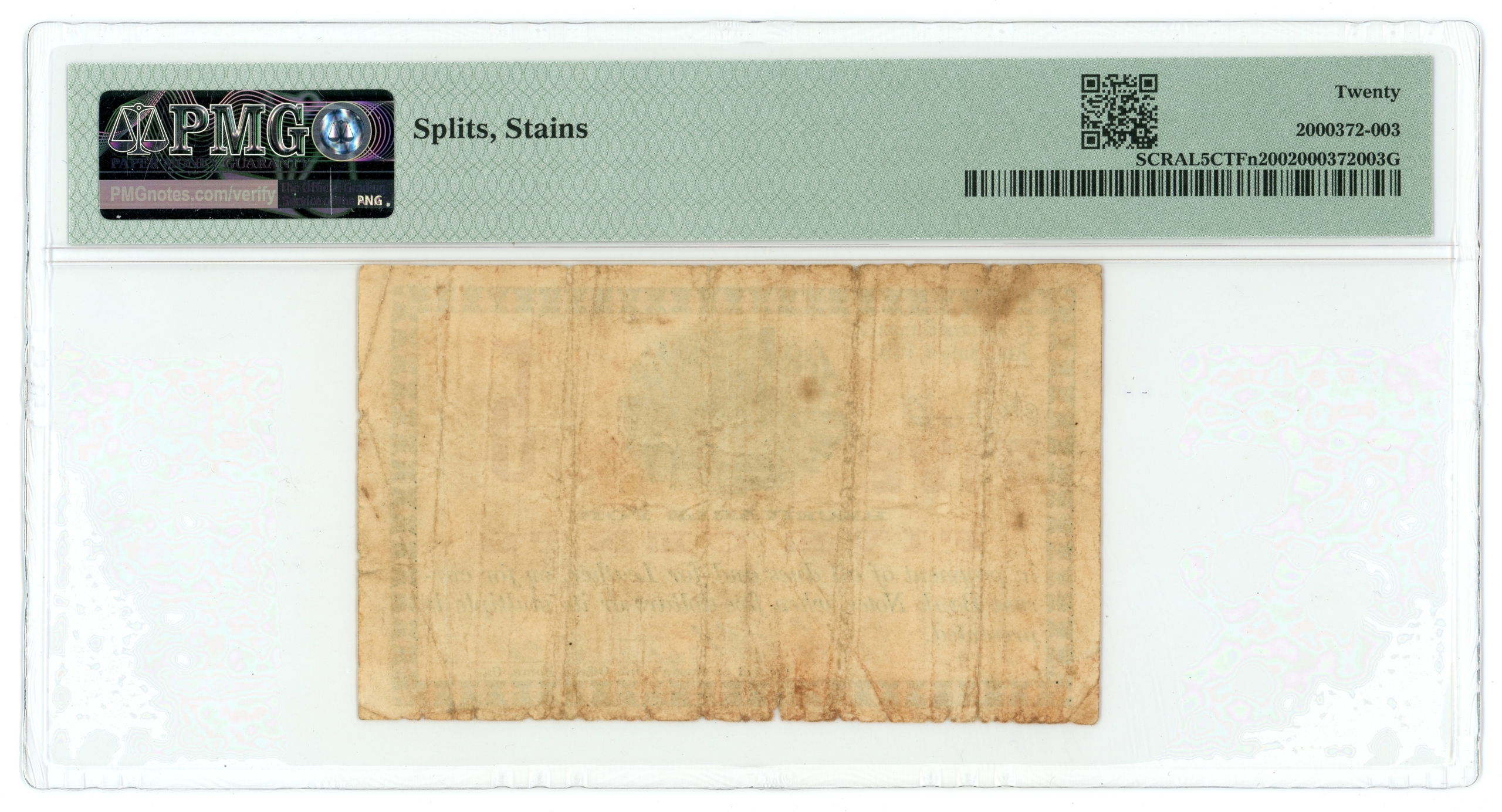 1862 CP Clayton & Co Fort Gaines Tanyard Alabama AL 5c Scrip PMG 20 R-UNL GD-UNL